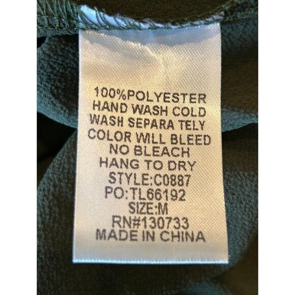 Umgee  Women's Ruffled Sleeve Blouse Medium‎ Green Polyester - Picture 3 of 6